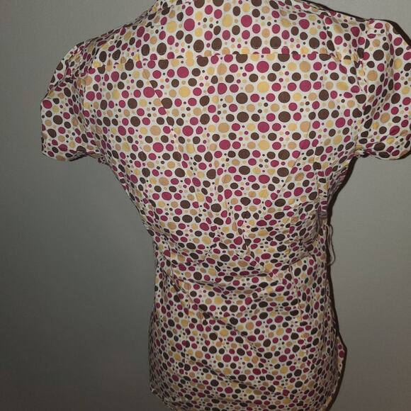 Super fun FANG Polka dot button down shirt. Fall colors - Picture 7 of 8